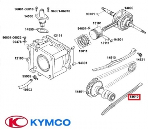 Fixador de distribuição - Kymco Bet&Win / Dink / Dink Classic / Dink LX / Grand Dink 4T 125-150cc - Kymco