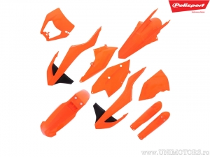 Fluorescent Orange Plastic Set - KTM EXC 250 E / EXC 300 E Sixdays ('17) / EXC-F 450 ie Sixdays ('17-'19) - Polisport