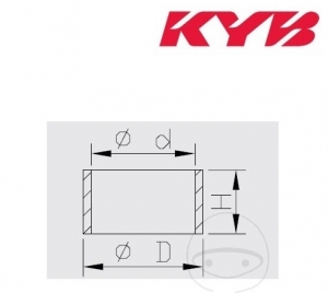 Fork bushing Kayaba 12.5 x 15 x 8 mm - Honda CR 125 R / CR 500 R / Kawasaki KX 125 K / Yamaha WR 250 F / YZ 250 2T - JM