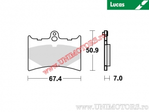 Front brake pads - MCB572SRQ sintered SRQ - Lucas TRW