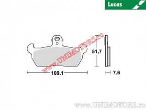 Front brake pads - MCB618 organic - Lucas TRW