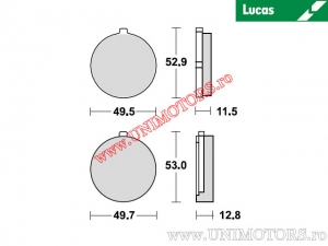 Front brake pads - MCB72 organic - Lucas TRW