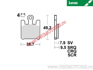 Front brake pads - MCB742SRT sintered SRT - Lucas TRW