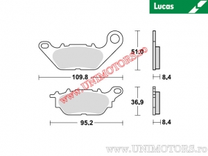 Front brake pads - MCB812 organic - Lucas TRW