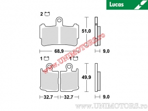 Front brake pads - MCB828SRT sintered SRT - Lucas TRW