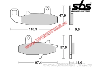 Front brake pads - SBS 626HF (ceramic) - (SBS)