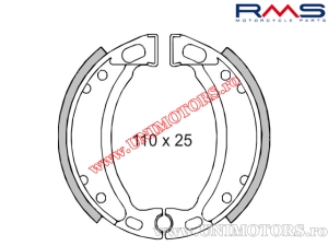 Front brake shoes - Derbi DXR 200 / YFM 80 Badger / YFM 80 Raptor / TT-R 90 / YFA1 125 Breeze / YFM 125 Grizzly / YFS200 - (RMS)