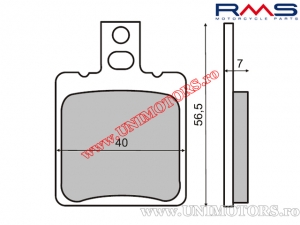 Front organic brake pads - Aprilia RS 50 / RX 50 / Leonardo 125 / Cagiva Cocis / Cucciolo / Moto Guzzi Nevada / NTX - (RMS)