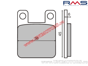 Front organic brake pads - Beta / Cagiva / Derbi / Gilera / Italjet / MBK / Peugeot / Puch / Rieju / Suzuki / Simson - (RMS)