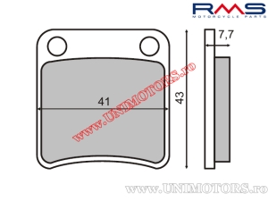 Front organic brake pads - Cagiva City 50 / Daelim GZ 50 Message / SJ 50 S Five / Honda Dio / SYM Cinderella / Fancy - (RMS)