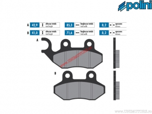 Front Original Brake Pads (85.3x42.9x8.2mm / 71.6x41x8.2mm) - 1740099.F - Polini