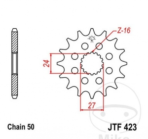 Front Pinion JTF423.17 (pitch 530) - Suzuki GSX 1300 BK / BKA / BKAU2 / BKU2 / BKUF / R / RA / RAUF / RAZ / RAZUF - JM