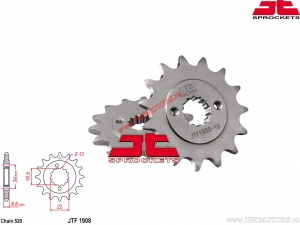 Front Pinion KTM Duke 390 ABS / RC 390 ABS ('13-'18) / Husqvarna Vitpilen 401 / Svartpilen 401 ('18) - JTF 1908 - JT