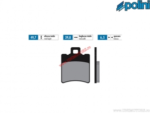 Front sintered brake pads (39.8x49.7x6.5mm) - 1742010.F - Polini