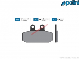 Front sintered brake pads (78.9x46.9x7.5mm) - 1742026.F - Polini