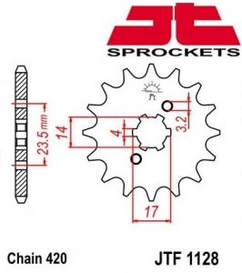 Front sprocket 13 teeth chain pitch 420 - Aprilia RS / RX ('06-'13) / Derbi GPR Racing / Senda DRD / X-Race ('06-'12) 2T LC 50cc