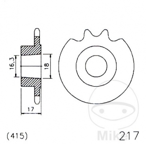 Front sprocket Esjot - 11 teeth (pitch 415) - Hercules KX-5 50 ('93-'95) - JM