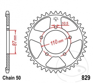 Front sprocket JTR829.46 (step 530) - Suzuki GSF 600 U Bandit / GSF 600 Bandit / GSF 600 S Bandit / GSF 600 SU Bandit - JM