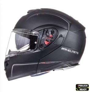 Full-face modular helmet for MT Atom SV motorcycles, matte black, Pinlock ready - Matte black, L (59/60cm)