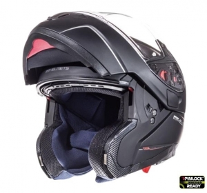 Full-face modular helmet for MT Atom SV motorcycles, matte black, Pinlock ready - Matte black, L (59/60cm)