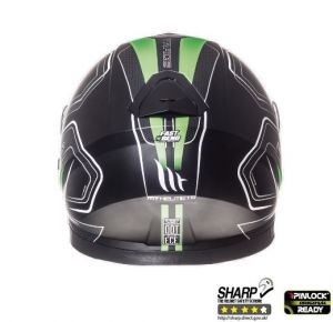 Full-face motorcycle helmet MT Thunder III SV Trace black/fluorescent green matte (integrated sun visor) - Black/fluorescent gre