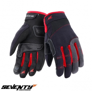 Gants d'été pour homme Urban Seventy modèle SD-C48 noir/rouge - Doigts tactiles - Noir/rouge, M (8 cm)