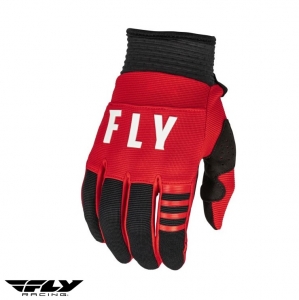 Gants de moto pour enfants Fly Racing F-16 modèle cross-enduro, couleur noir/rouge - Noir/rouge, S