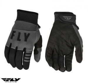 Gants de Moto Unisex Cross-Enduro Fly Racing Modèle F-16 Couleur: Noir/Gris - Noir/Gris, M (8 cm)