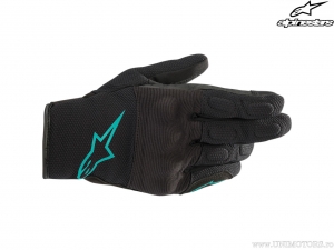 Gants moto route Stella S Max Drystar (noir/turquoise) - Alpinestars