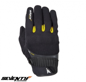 Gants pour femmes en néoprène/cuir Urban été modèle Seventy SD-C26 noir/jaune - Taille: S (7)