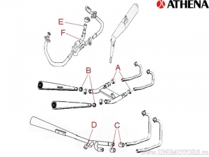 Garnitura galerie evacuare (33x41,5x5,3mm) - Hyosung GA125 4V Cruise II /  Kawasaki AE50A / Suzuki GSR600 / GSX-R750XU2 - Athena