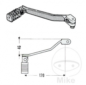 Gear shift pedal black - Yamaha XT 500 ('76-'89) / Yamaha XT 500 S Edition ('88-'89) / Yamaha XT 550 ('82-'83) - JM