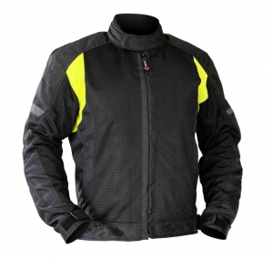 Giacca (moto) uomo Touring Unik Racing modello VZ-06 colore: nero/verde fluorescente - Nero/giallo fluorescente, XXL