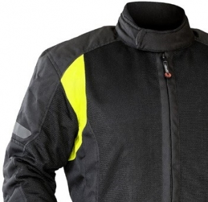 Giacca (moto) uomo Touring Unik Racing modello VZ-06 colore: nero/verde fluorescente - Nero/giallo fluorescente, XXL