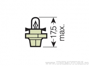 Glühbirne mit cremefarbenem Sockel BX8.4d 12V 1.5W - Osram