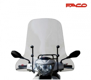 Grand pare-brise (haut) transparent - Piaggio Fly 50 ('12-'17) / Fly 125 ie ('12-'15) 4T AC 50-125cc - FACO