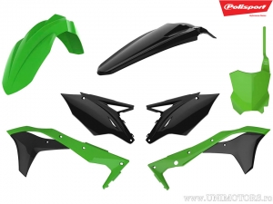 Green/Black Plastic Set - Kawasaki KX 450 F ('16-'18) - Polisport