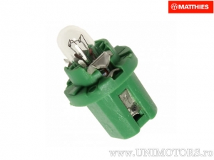 Groene lamp met fitting T5 B8.5D 12V 2W - JM voor motorfiets