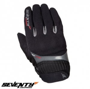 Guantes de hombre de neopreno/cuero Urban verano modelo Seventy SD-C16 - Negro/Gris - Talla: S (7)