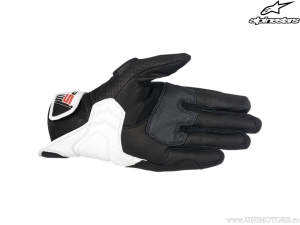 Guantes de moto calle SP-5 de cuero (negro/blanco/rojo) - Alpinestars