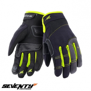 Guantes de verano Urban para hombre modelo Seventy SD-C48 negro/amarillo - dedos táctiles - Negro/amarillo, M (8 cm)