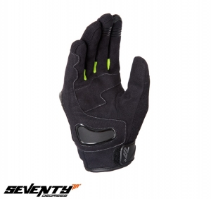 Guanti da Moto da Uomo Racing/Naked per Estate Modello Seventy SD-N14 Nero/Giallo - Dita Touchscreen