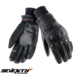 Guanti da moto invernali da uomo modello Seventy SD-C9 nero - WinterTex - Dita tattili - Nero, XXXL (12 cm)