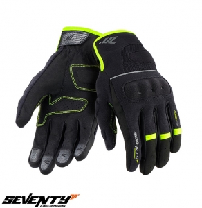 Guanti estivi da uomo Urban Seventy modello SD-C54 nero/giallo - Dita touch screen - Nero/giallo fluorescente, XXL (11 cm)