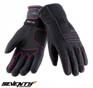 Guanti invernali da donna Urban Seventy modello SD-C29 nero/rosa - Taglia: L (9)