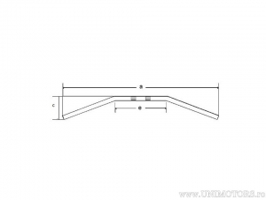 Guidão de aço cromado Drag Bar com diâmetro de 22mm e comprimento de 755mm - Fehling