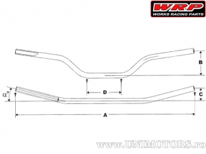 Guidão de rua 22mm WRP Alu-Street Low (alumínio T6-6082 / preto) - WRP