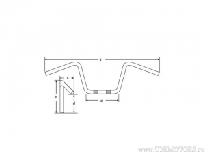 Guidon en acier chromé Chopper diamètre 22mm et longueur 865mm - Fehling