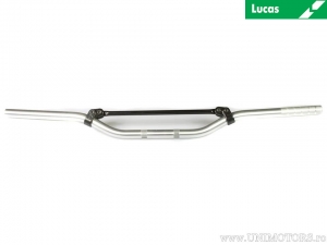 Guidon en aluminium argenté avec traverse Enduro/Cross - Offroad High - diamètre de 22mm et longueur de 797mm - Lucas TRW