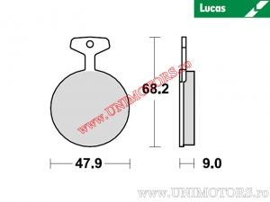 Hátsó fékbetét - MCB44 szerves - Lucas TRW